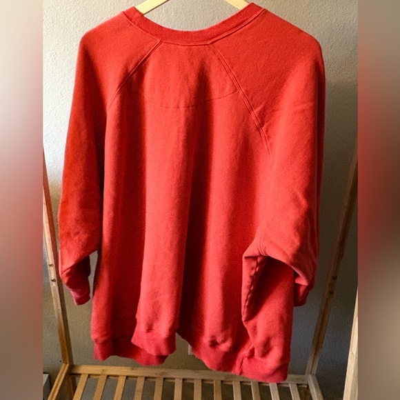 Old Navy Orange-Red Crewneck Sweatshirt Women’s 4X Cozy Pullover - Picture 3 of 7
